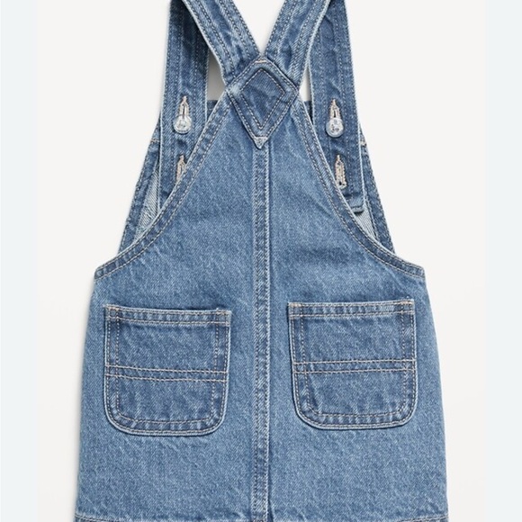 SIZE 0-3 MTHS Baby Denim Overalls with Flower Accents - Picture 2 of 9